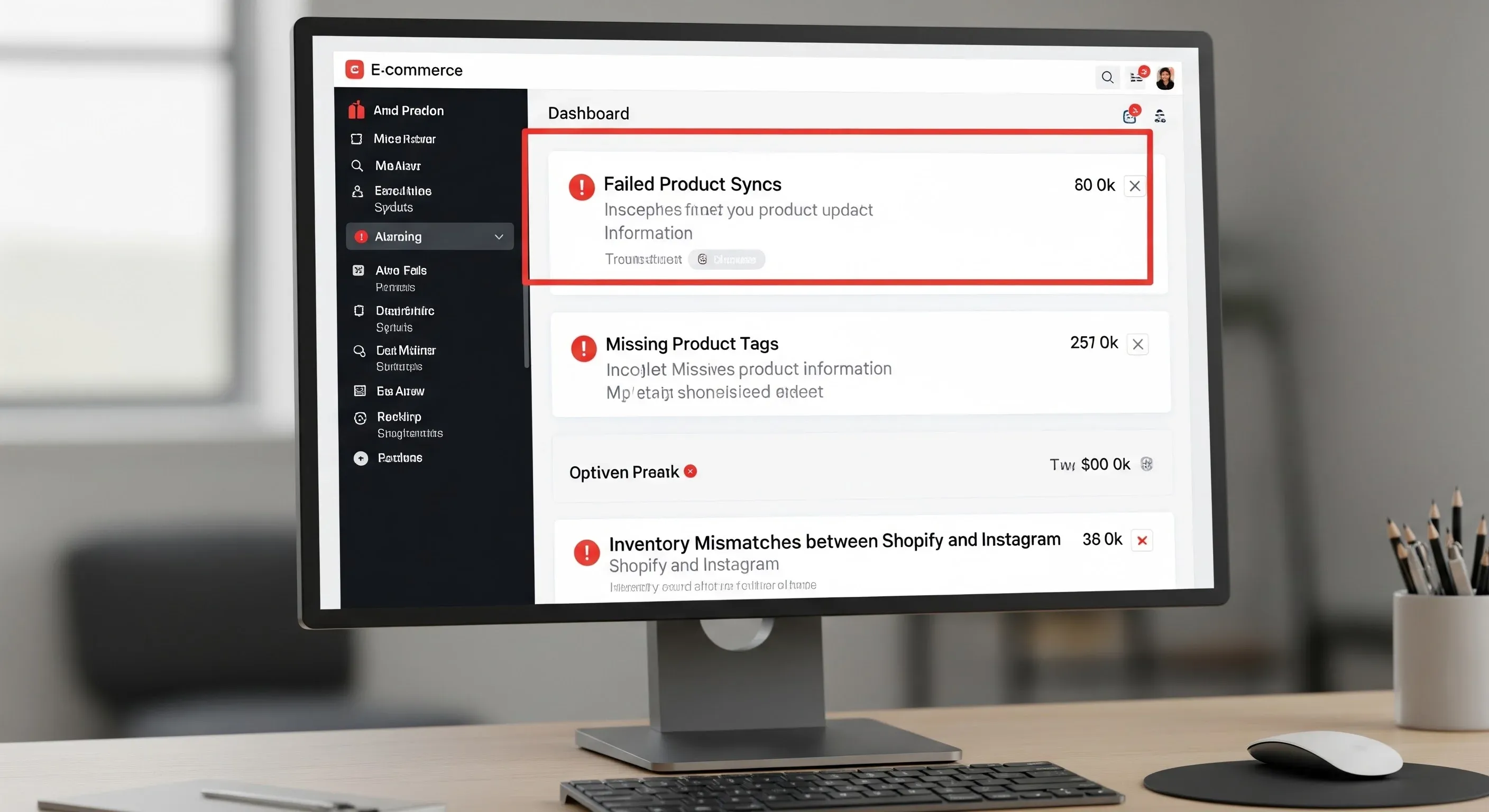 An image of a laptop displaying Shopify and Instagram integration with synced product listings for Instagram Shopping