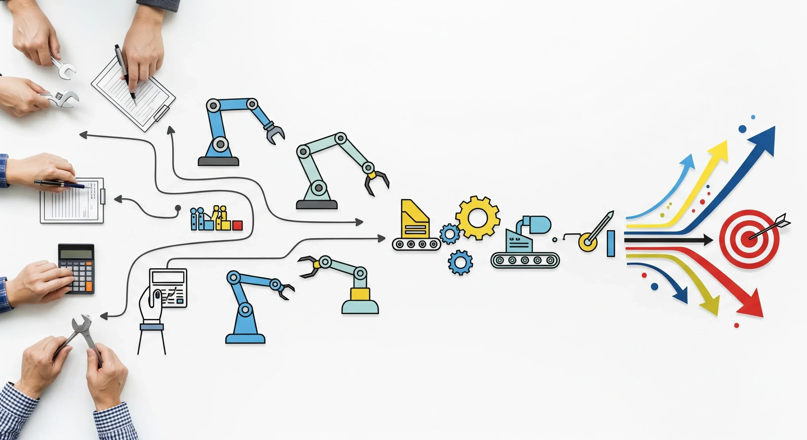 An image of workflow automation replacing manual tasks with connected systems.
