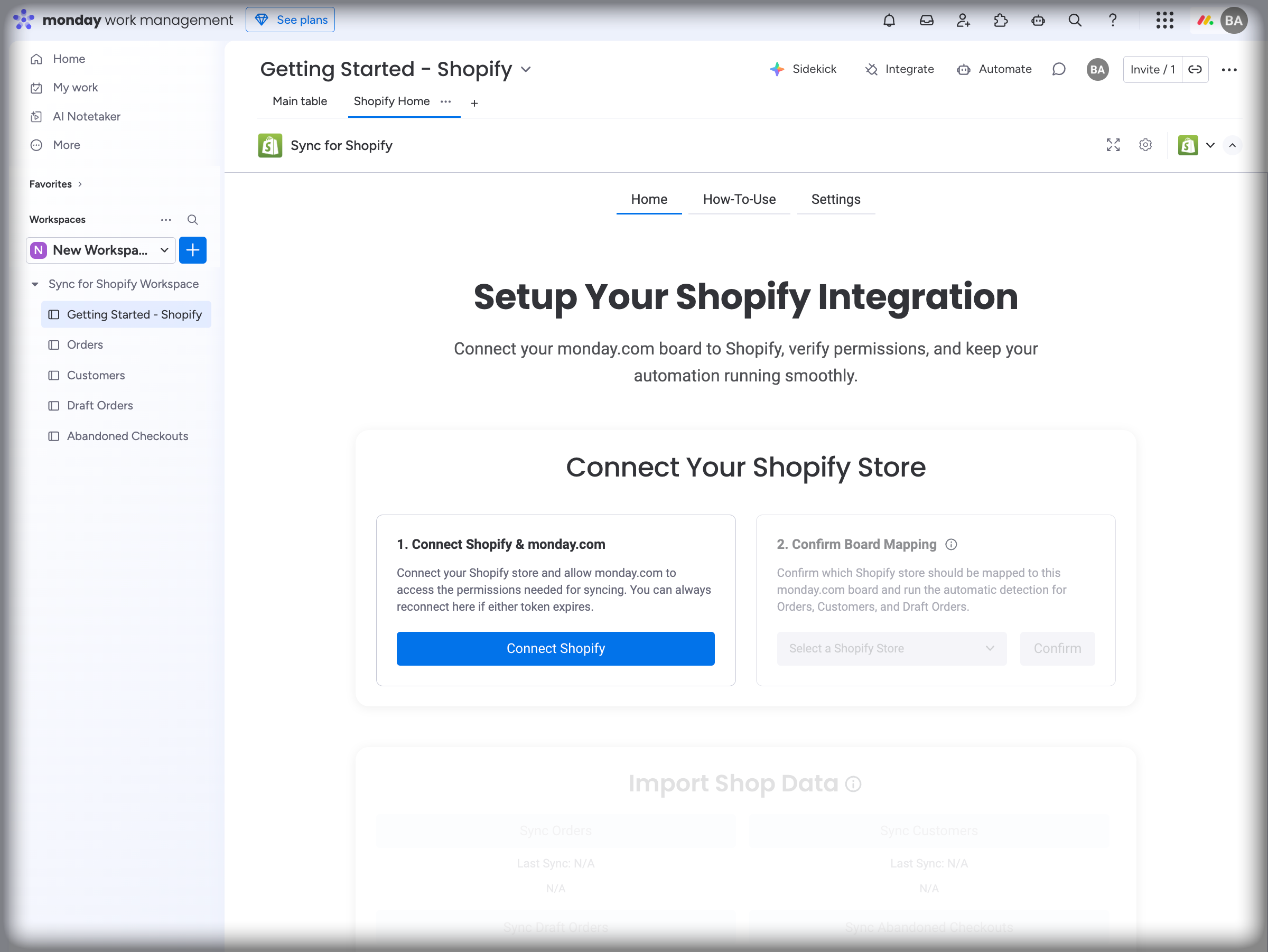 Connect Shopify