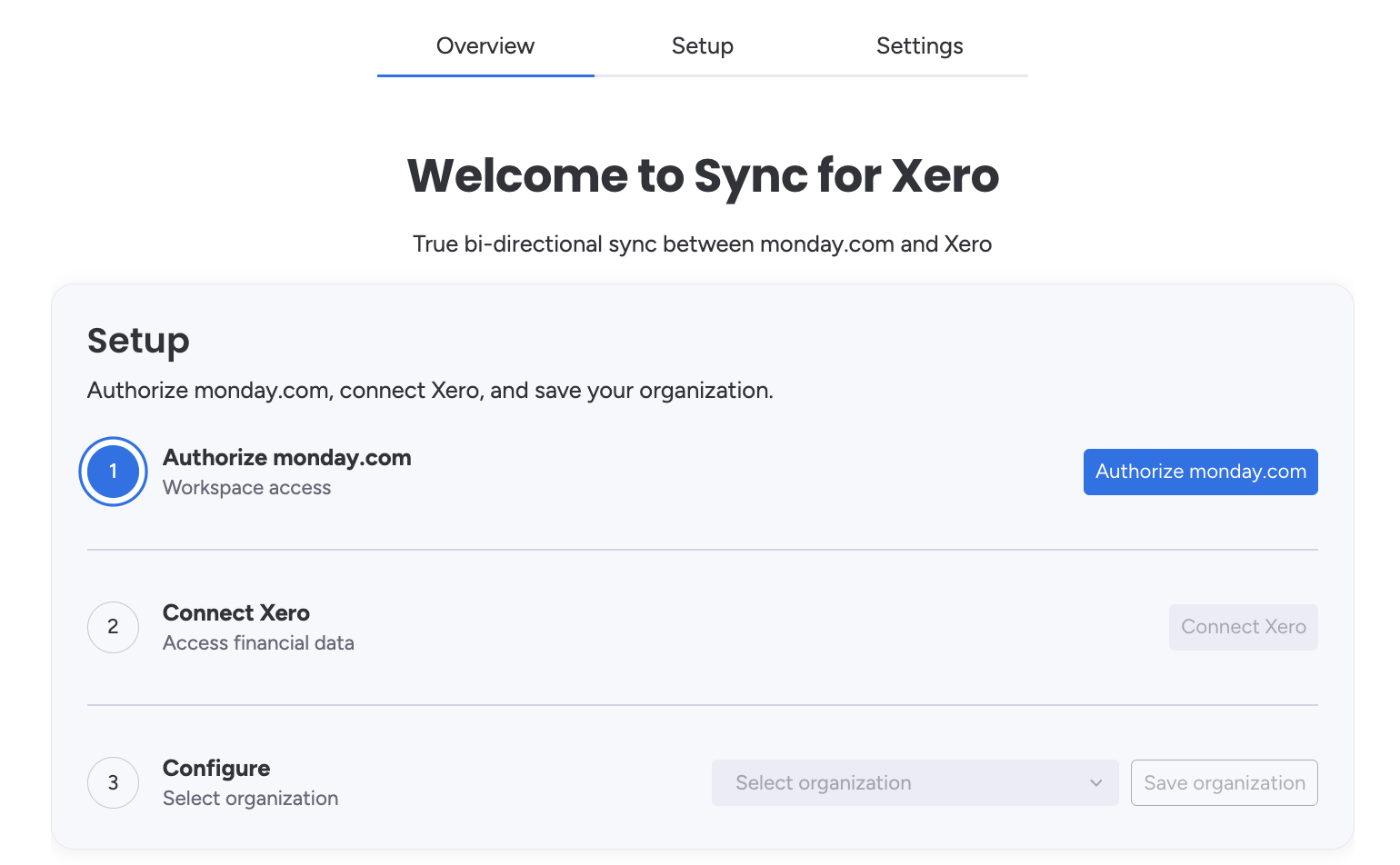 Xero Setup